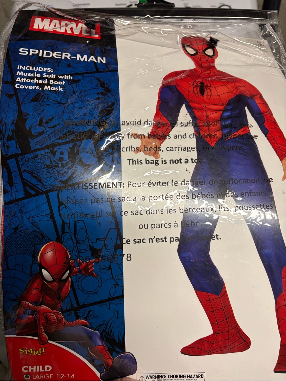 Marvel Spider-Man Red and Blue Muscle Costume with Mask - Picture 1 of 1